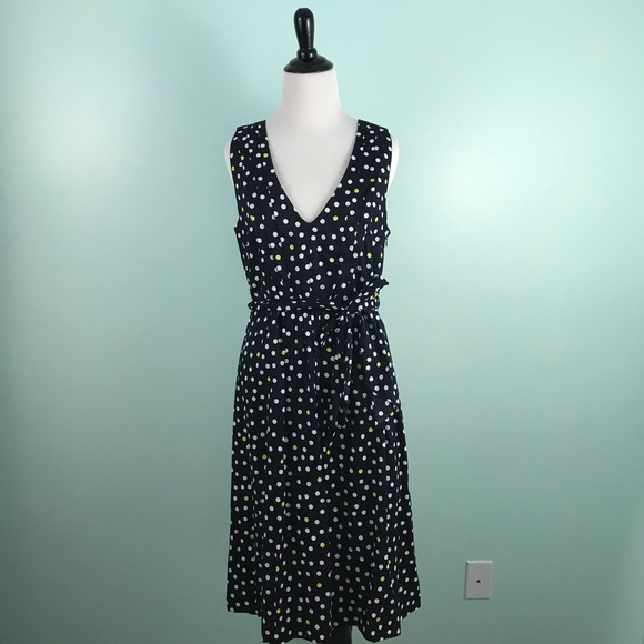 Ann Taylor Dresses & Skirts - Ann Taylor 8 Dress Polka Dots V Neck Sleeveless